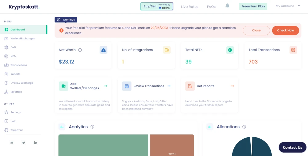 Интерфейс KryptoSkatt
