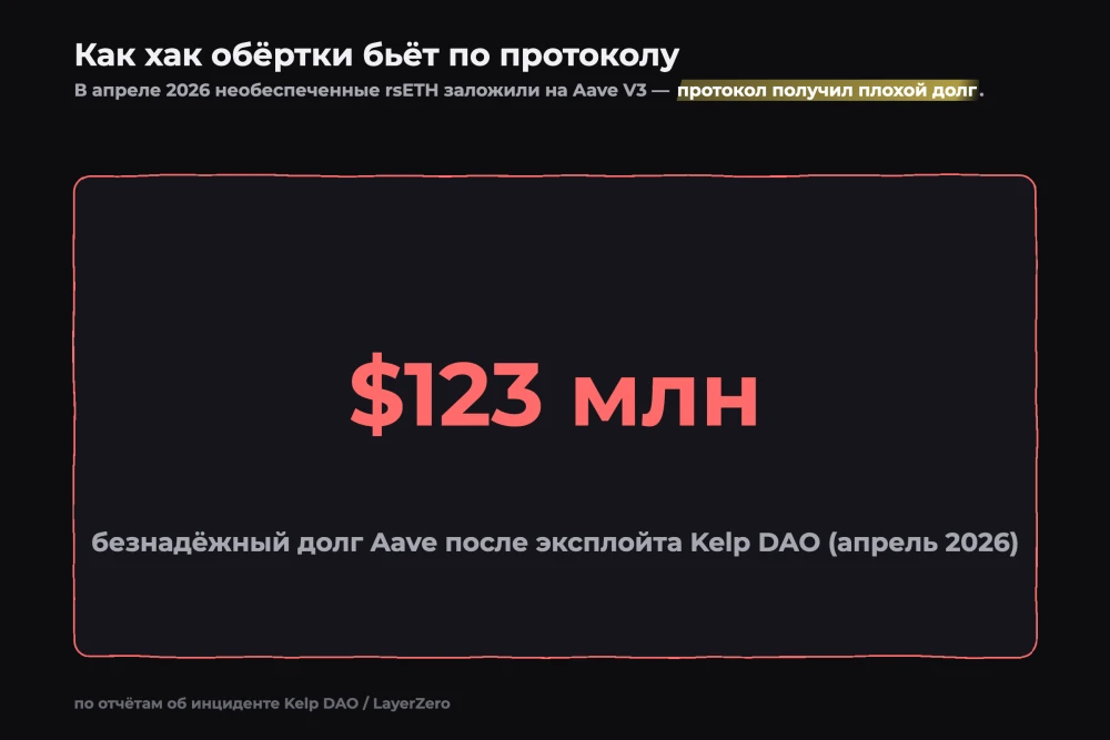 График: эксплойт обёртки ETH оставил Aave $123 млн плохого долга