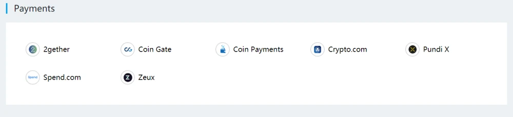 Список платежных систем, являющихся партнерами Qtum.