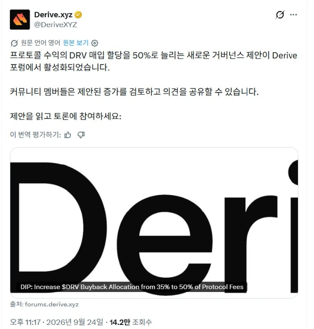 DRV proposes 50% buyback increase, price reaction muted