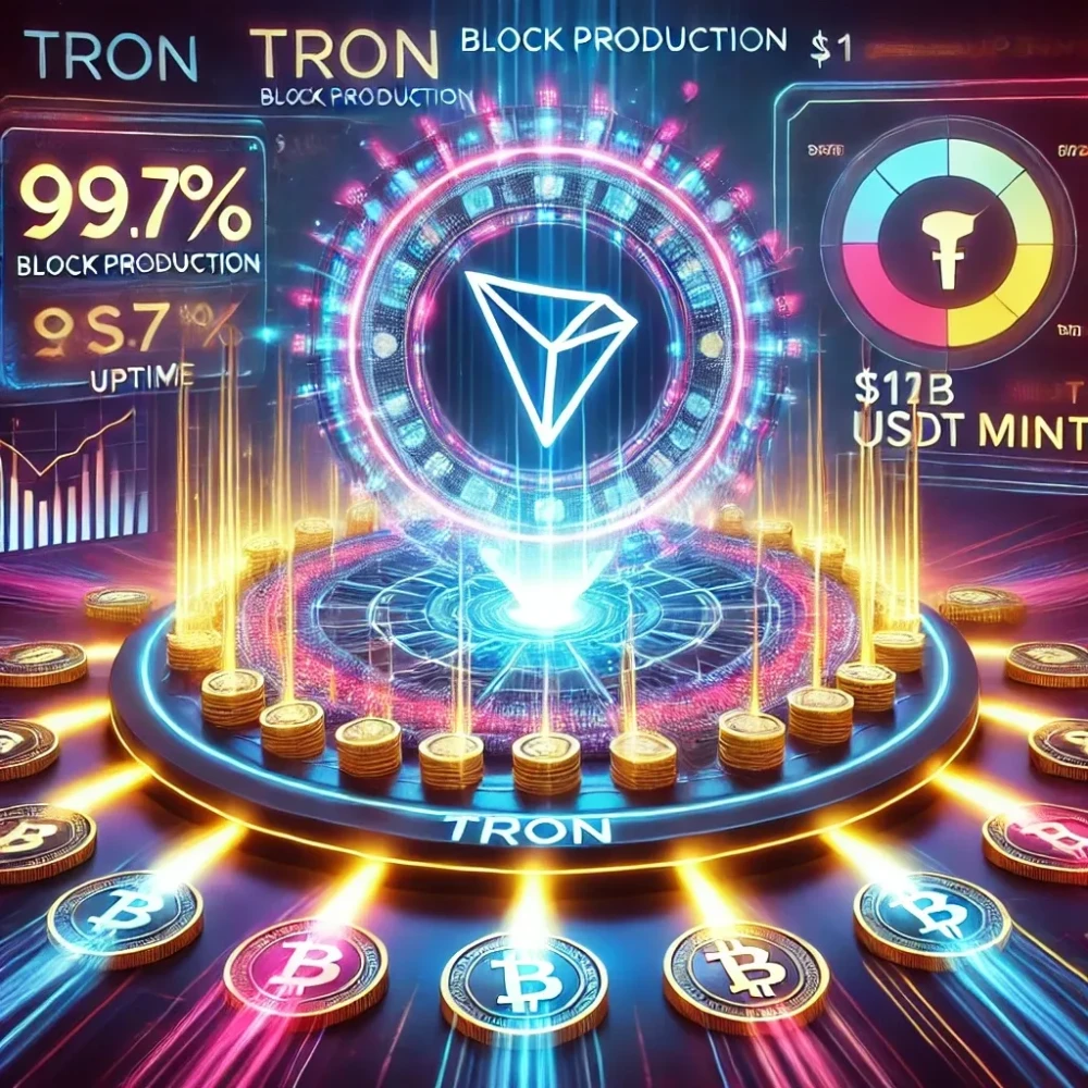TRON достиг 99.7% производства блоков на фоне эмиссии USDT в $1 млрд