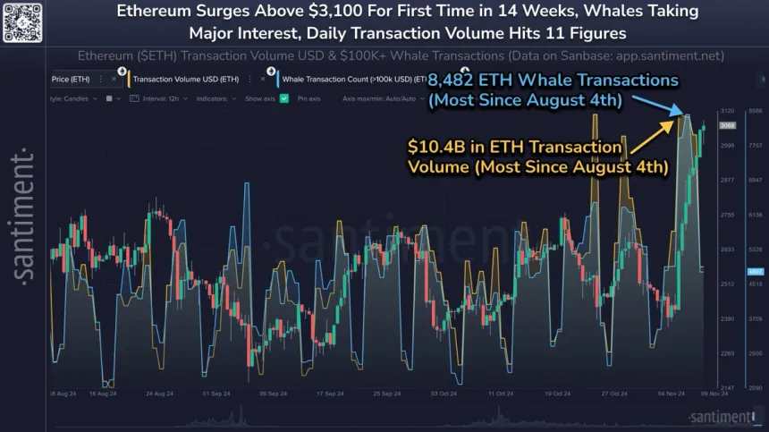 Ethereum Whale Transactions Spike