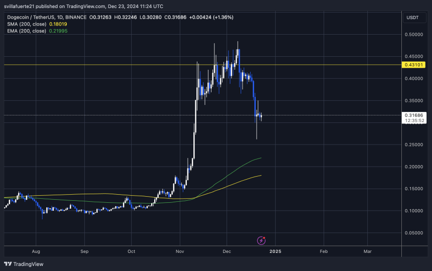 DOGE тестирует критический спрос на уровне $0.31