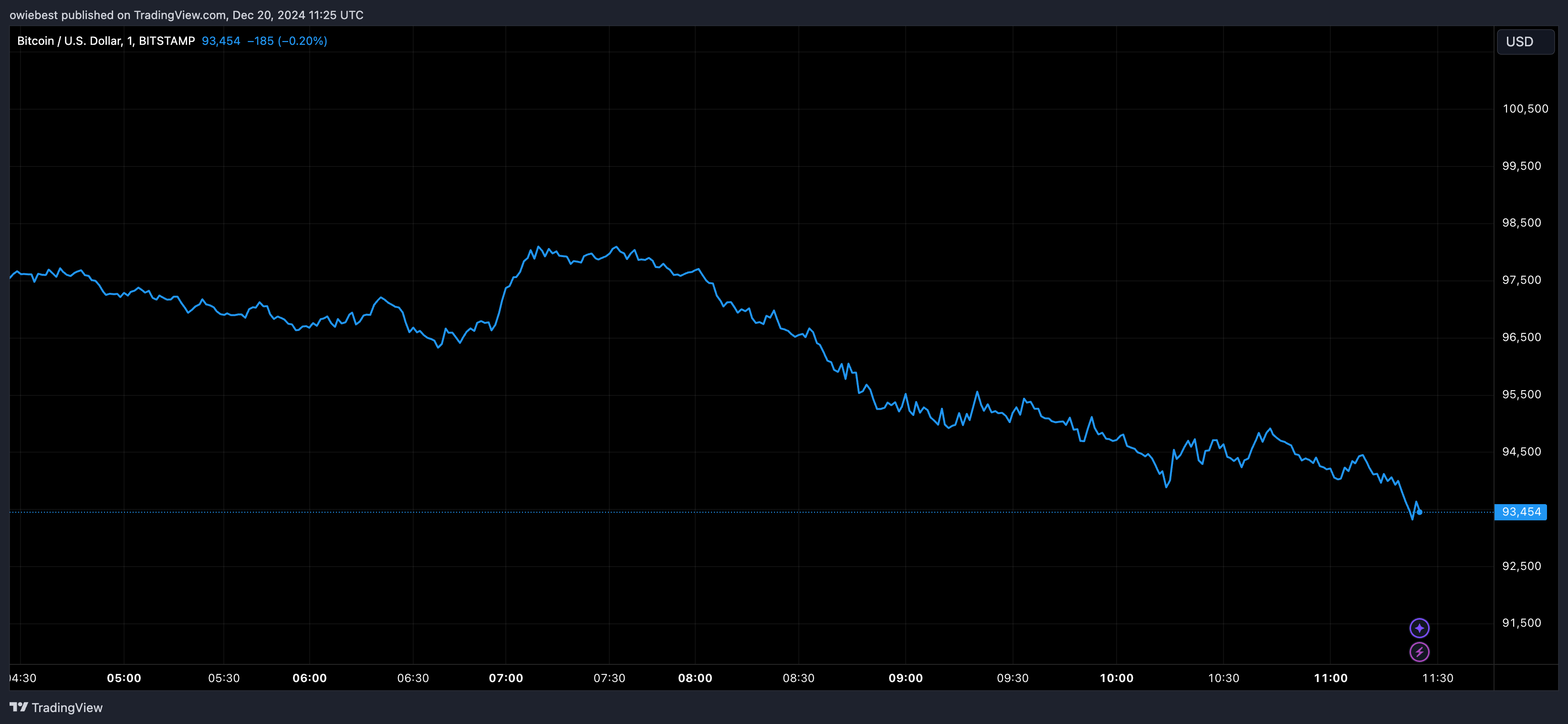 Bitcoin price chart