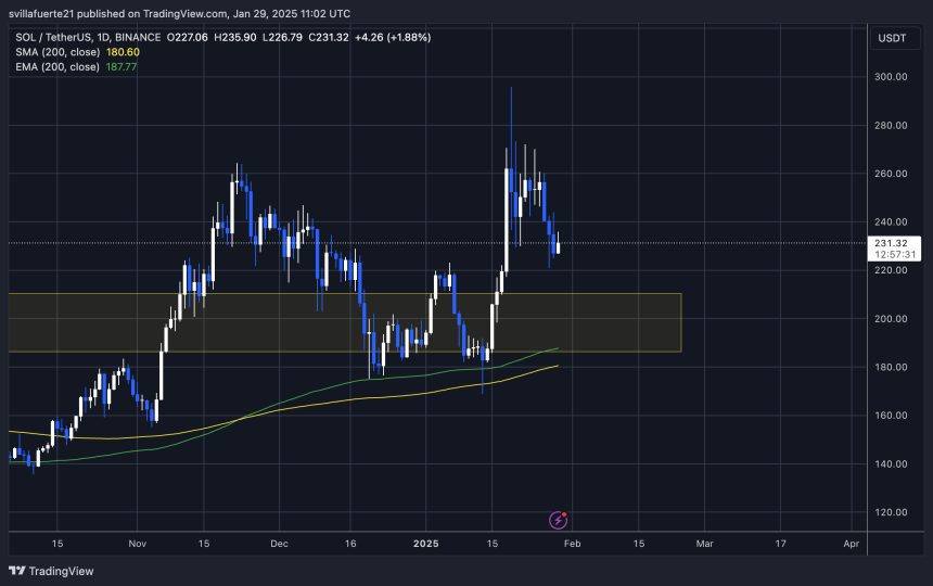 SOL testing crucial liquidity | Source: SOLUSDT chart on TradingView