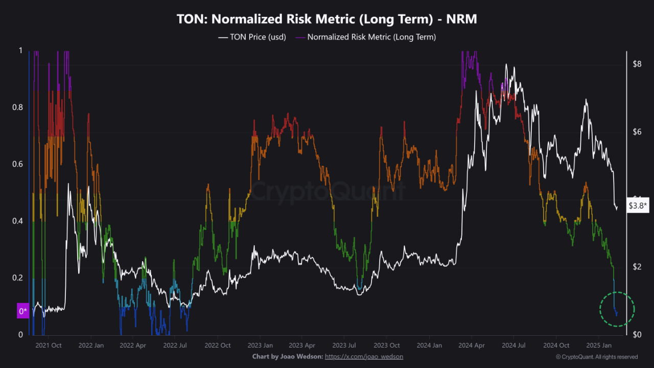 Метрика нормализованного риска Toncoin (TON)