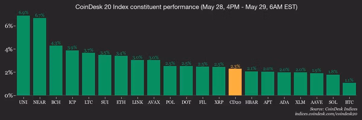 CoinDesk 20 members’ performance