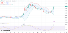 График цены TRUMP с RSI и полосами Боллинджера | Источник: Trading View