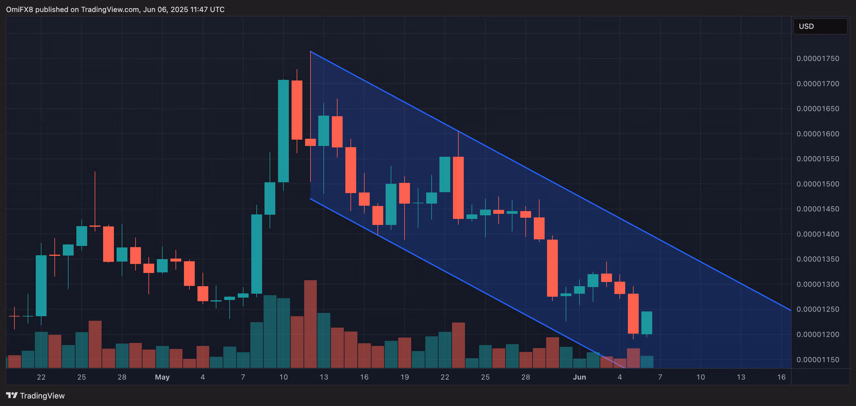 SHIB's daily price chart. (TradingView/CoinDesk)