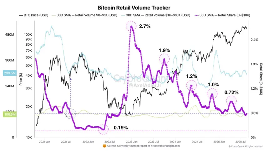 Bitcoin Retail Volume Tracker | Source: Axel Adler