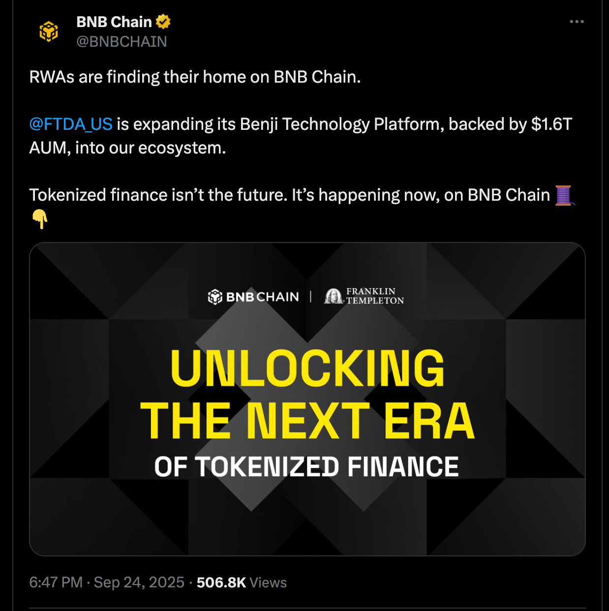 $BENJI is now live on BNB Chain.