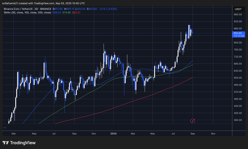 BNB удерживает высокие ценовые уровни | Источник: график BNBUSDT на TradingView