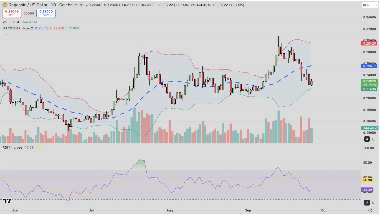 Технический анализ цены Dogecoin (DOGE) | Источник: TradingView
