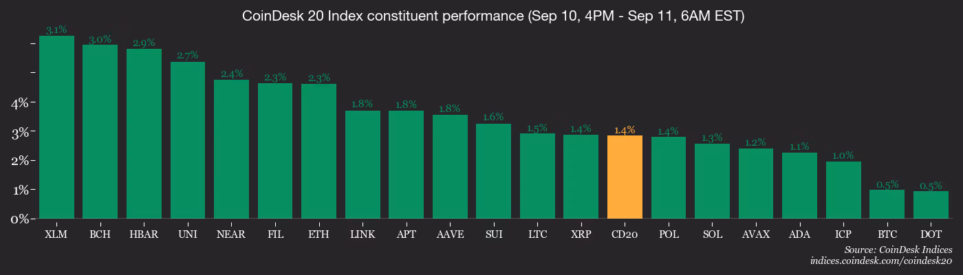 CoinDesk 20 members’ performance