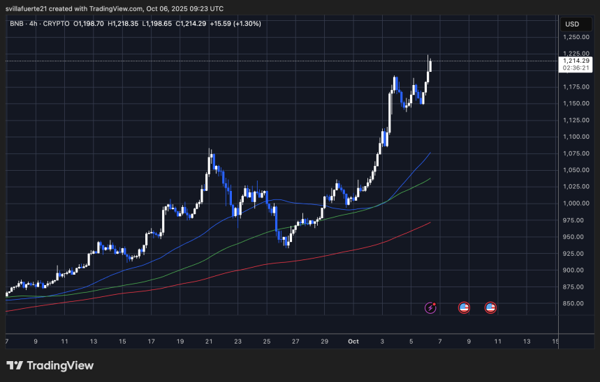 Тестирование неизведанной территории | Источник: график BNBUSDT на TradingView