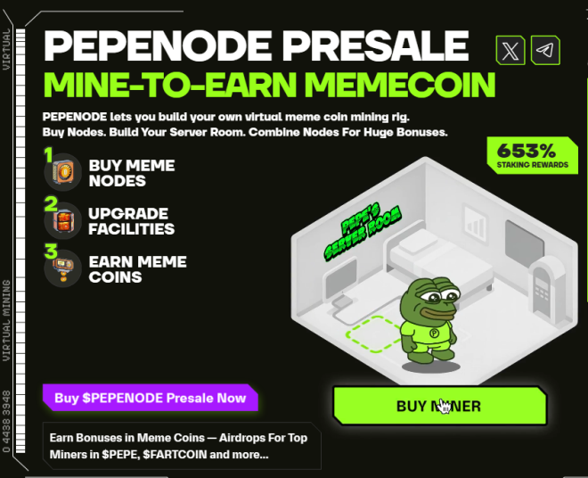 How PEPENODE’s mine-to-earn mechanic works.