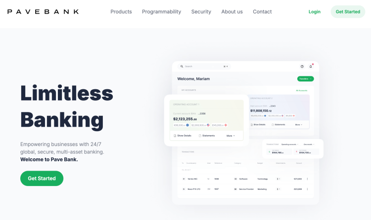 Pave Bank's website.