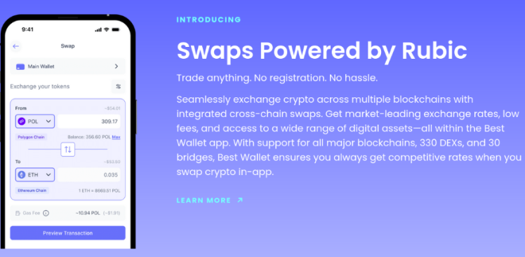 Best Wallet swap utility explained.