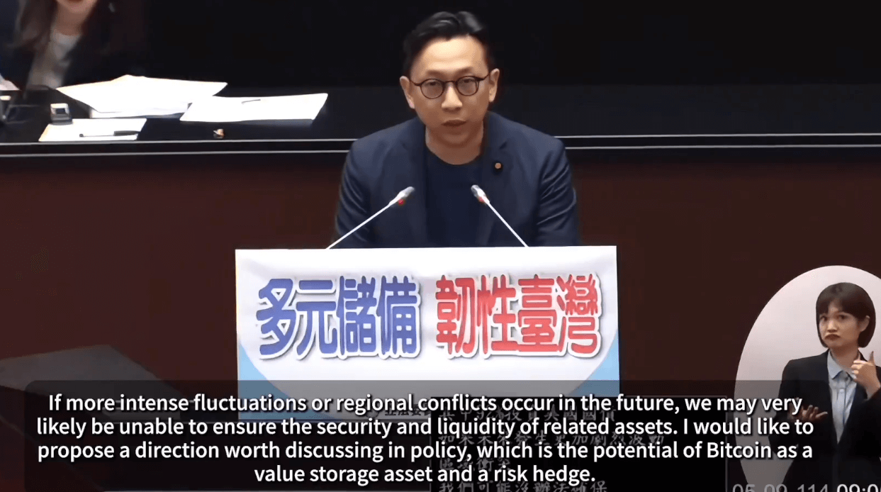 Taiwan BTC treasury legislative proposal in 2025.