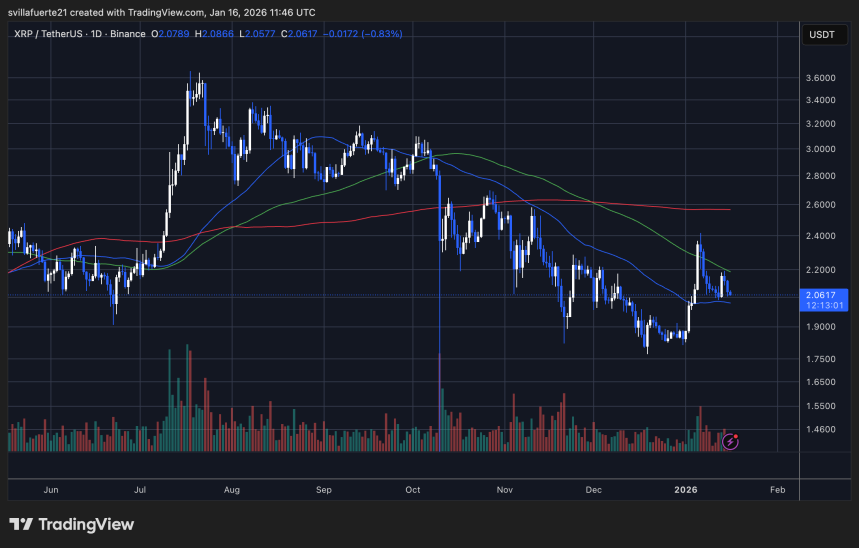 XRP consolidates around key level | Source: XRPUSDT chart on TradingView
