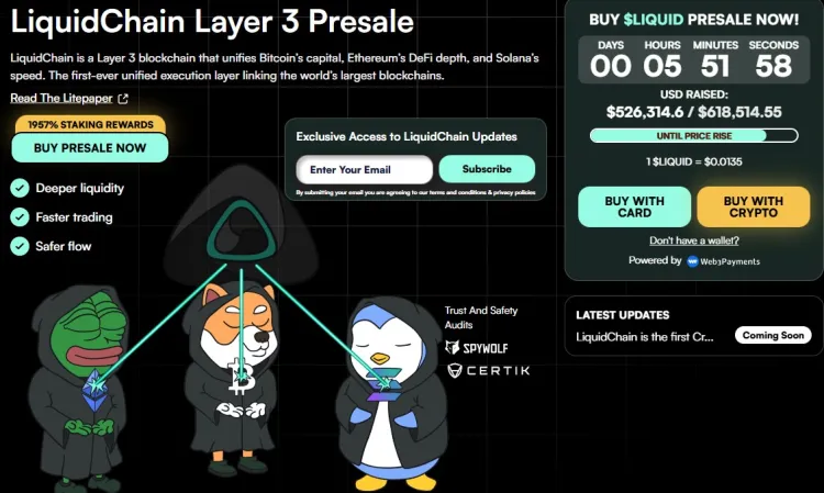 LiquidChain's presale numbers.