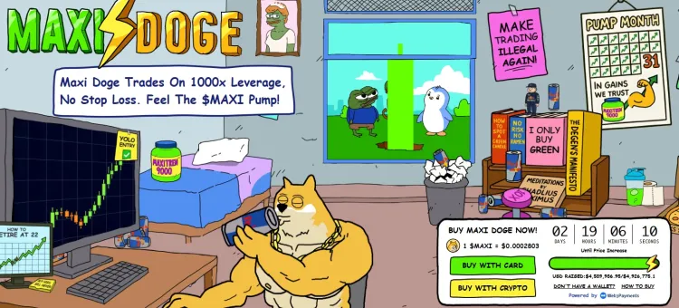 Maxi Doge's presale numbers.