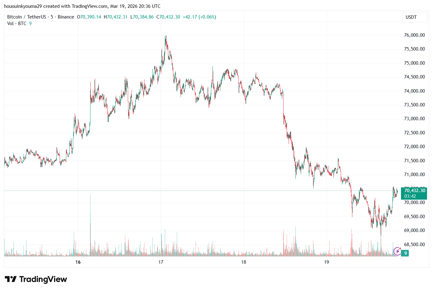 Bitcoin price chart