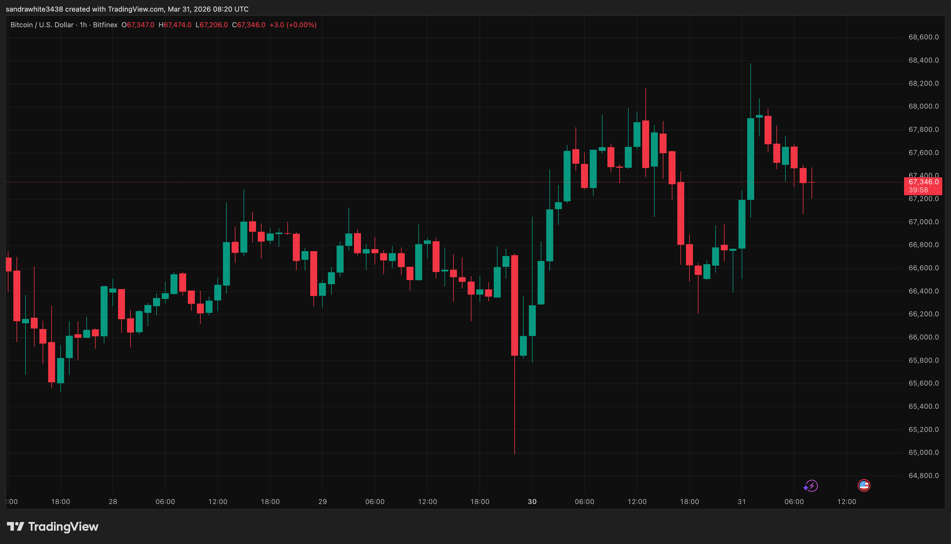 Bitcoin price chart from TradingView