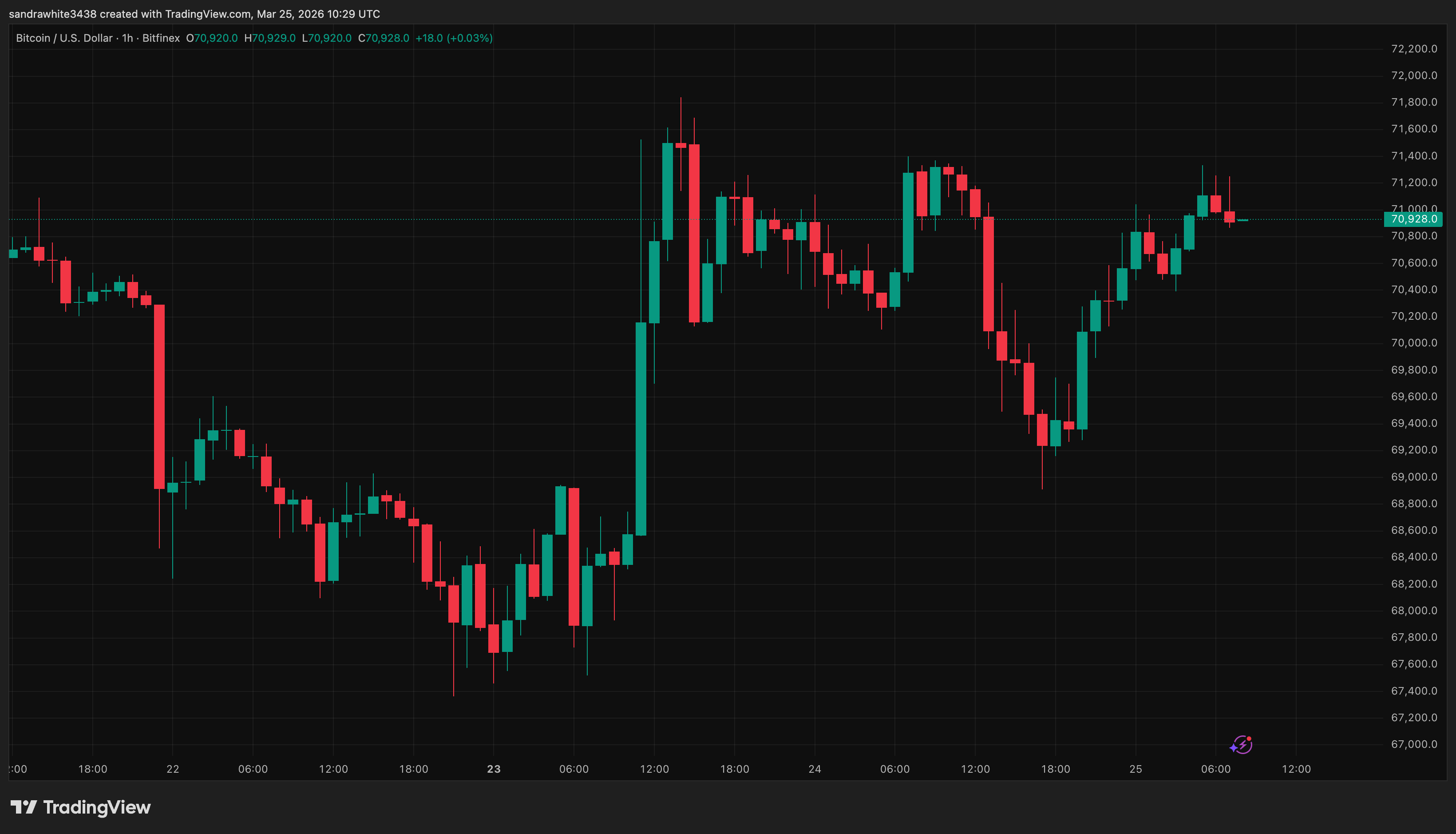 Bitcoin price chart from TradingView