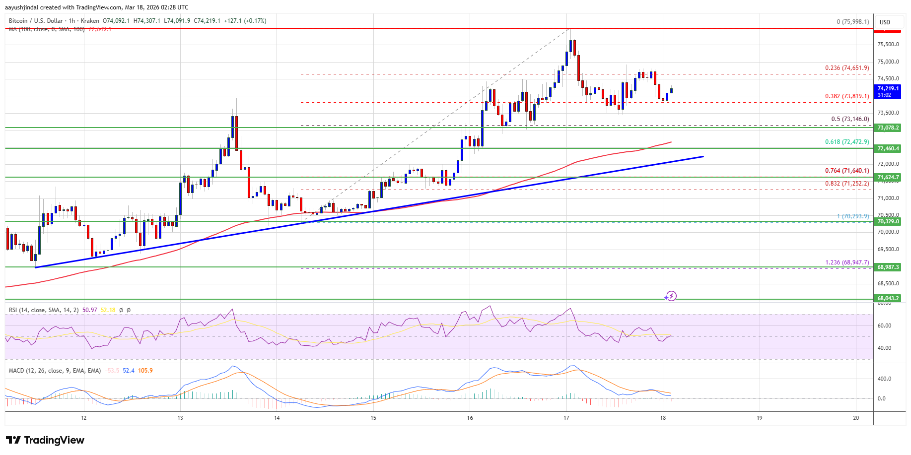 Bitcoin price chart