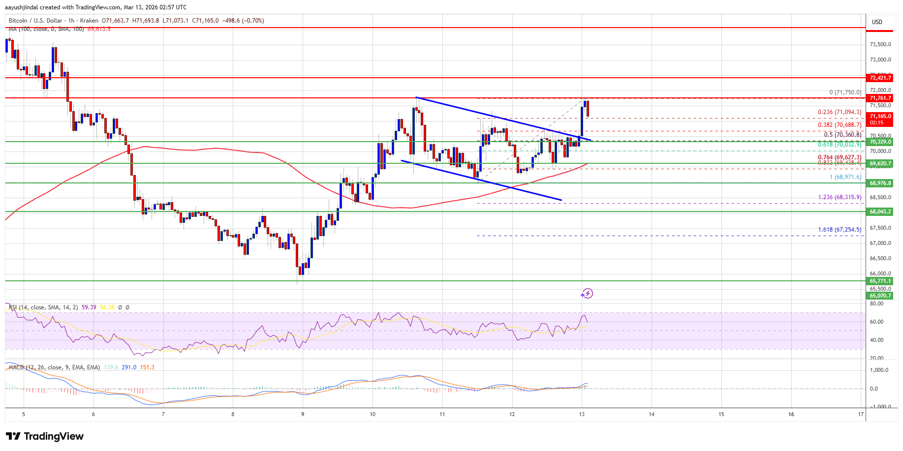 Bitcoin hourly chart