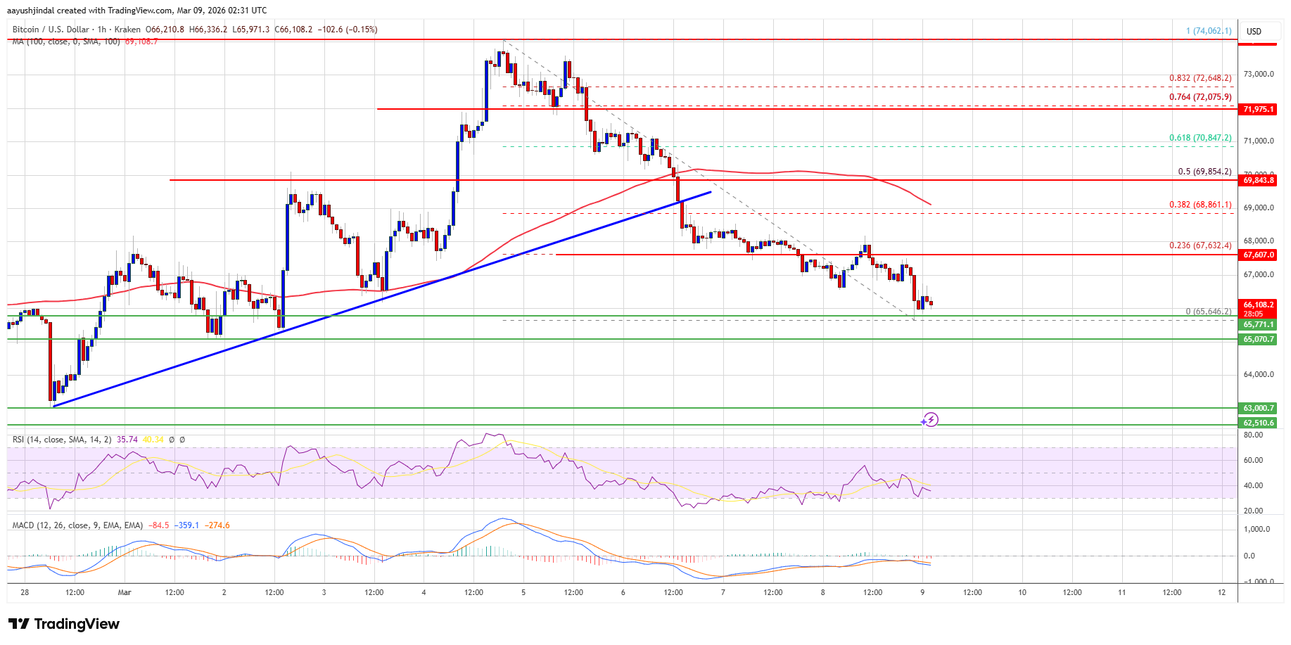 Bitcoin price chart