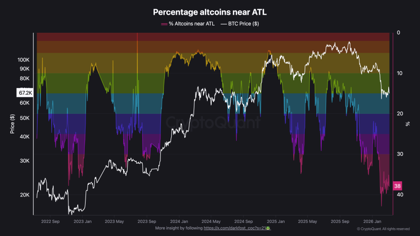 Percentage of altcoins near ATL | Source: CryptoQuant