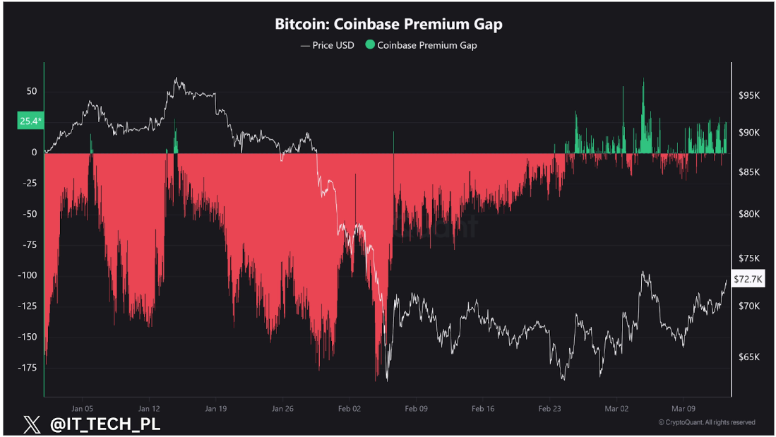 Coinbase Premium Gap chart