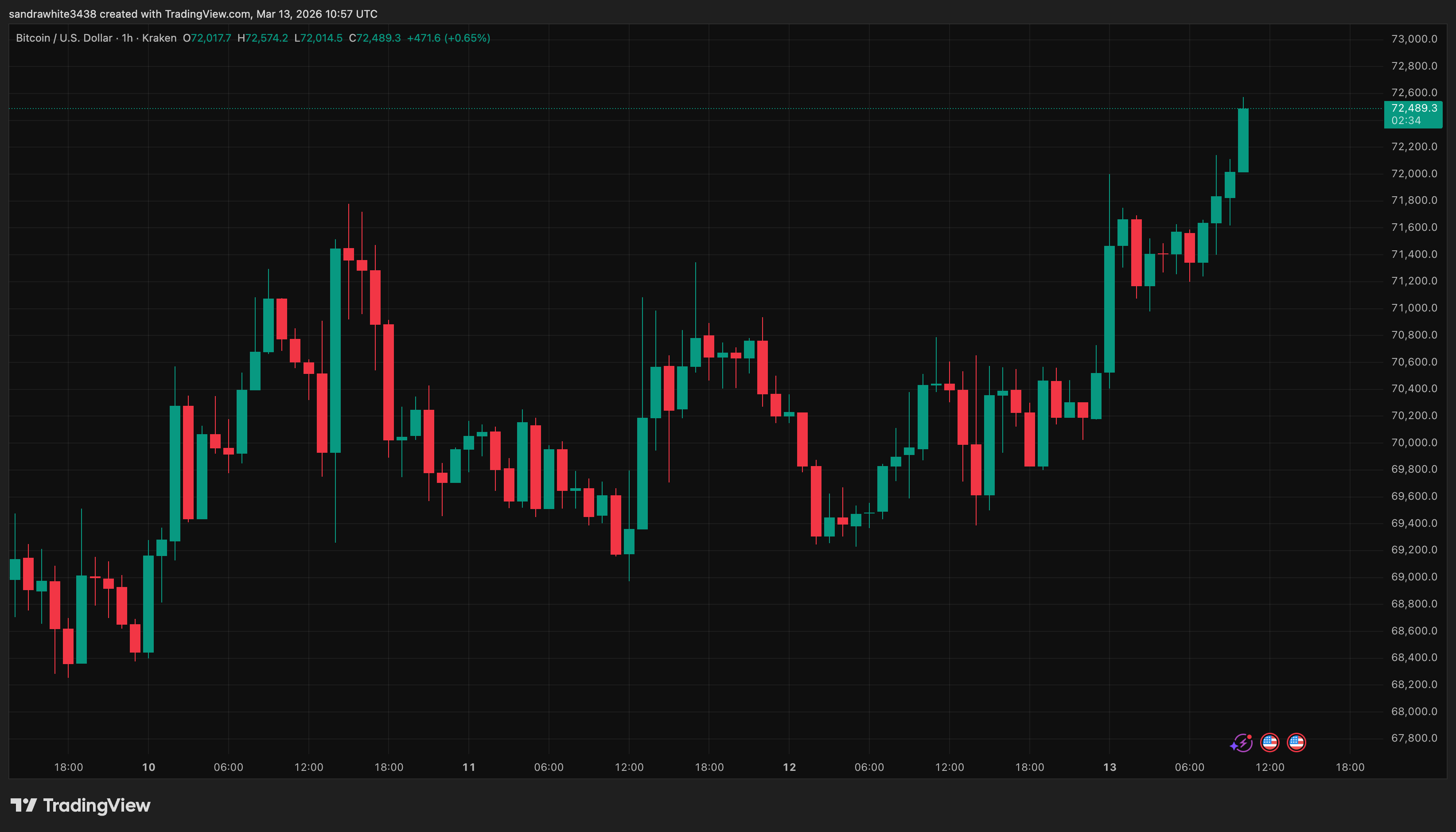Bitcoin price chart from Tradingview.com (Crypto)