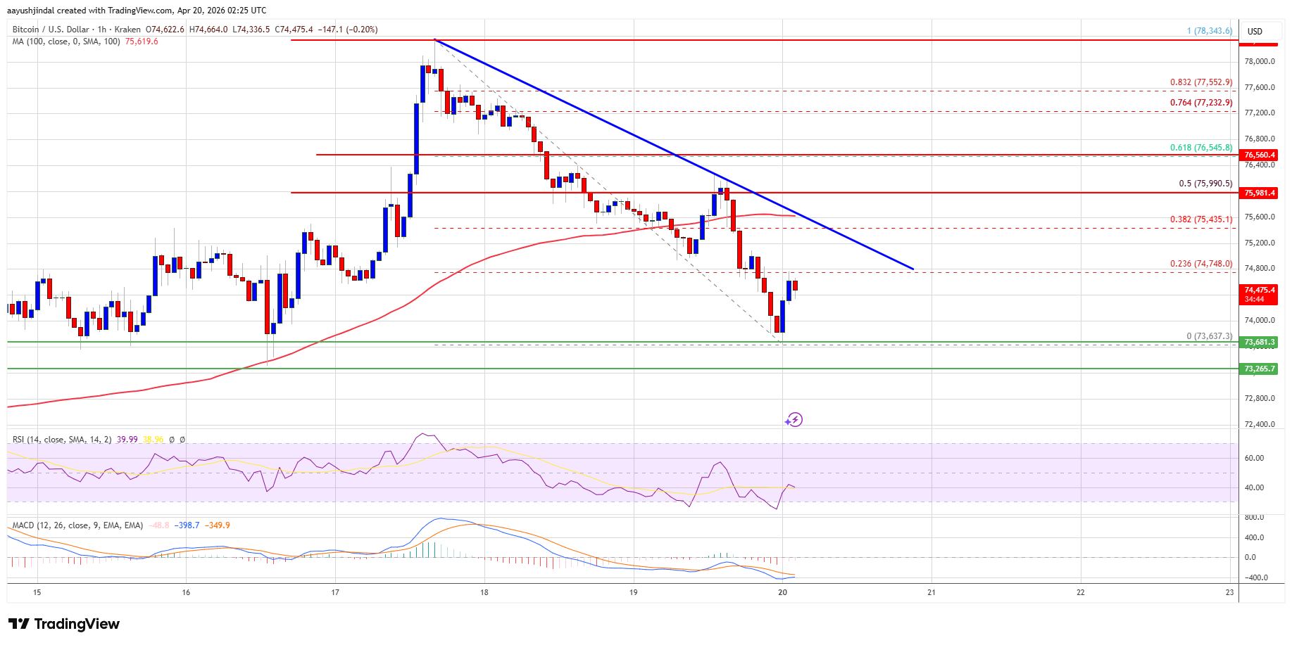 Bitcoin price chart