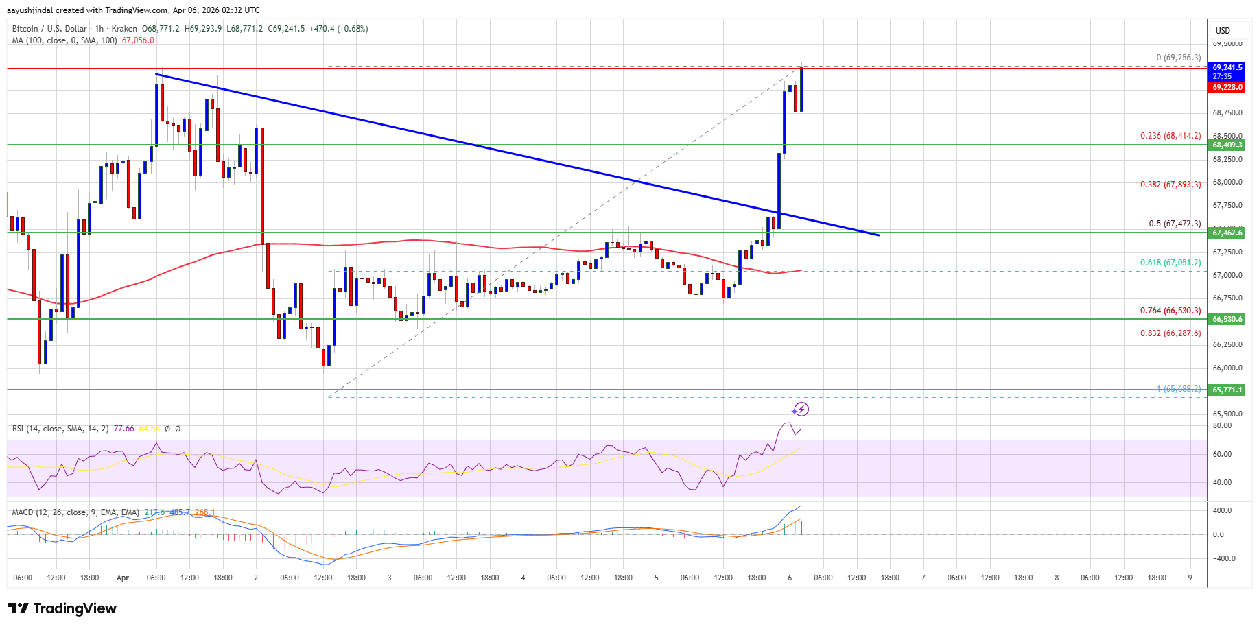 Bitcoin price hourly chart
