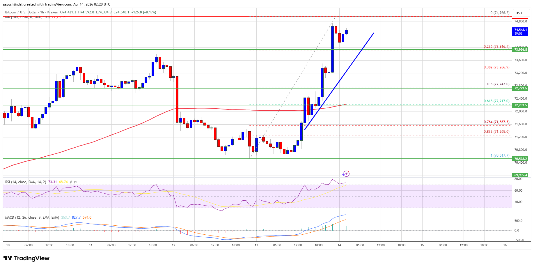 Bitcoin price chart