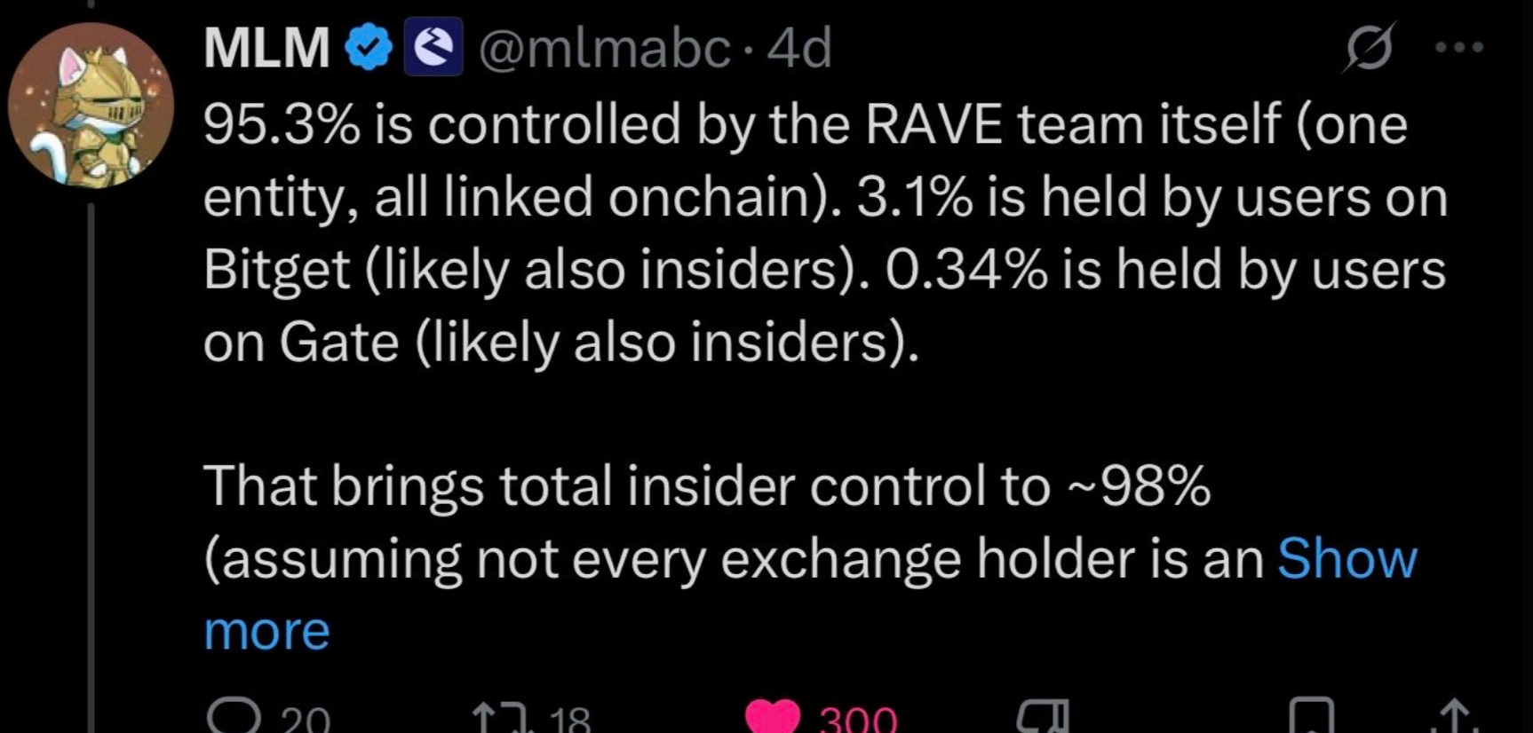 RAVE price surge and crash