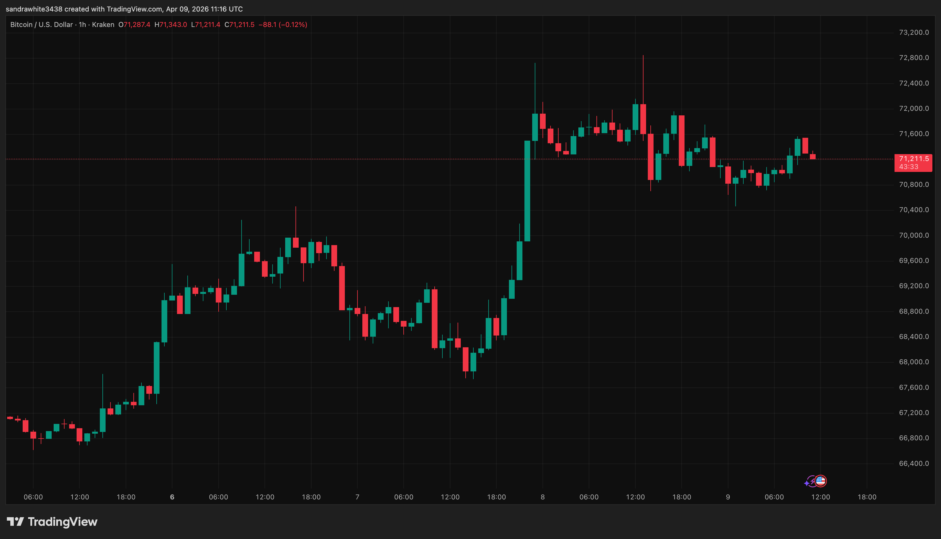 Bitcoin price chart from TradingView
