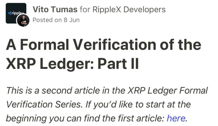 XRPL formal verification illustration