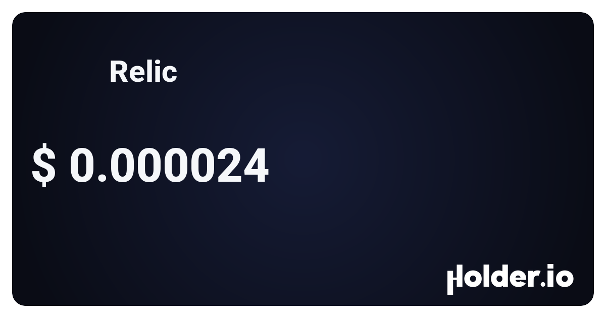 Relic Example RELIC Coin: what is Relic? Crypto token analysis and Overview (Rank ...