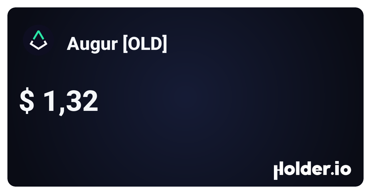 REP криптовалюта (Augur) ⭐ Цена монеты Augur и график курса крипто ...