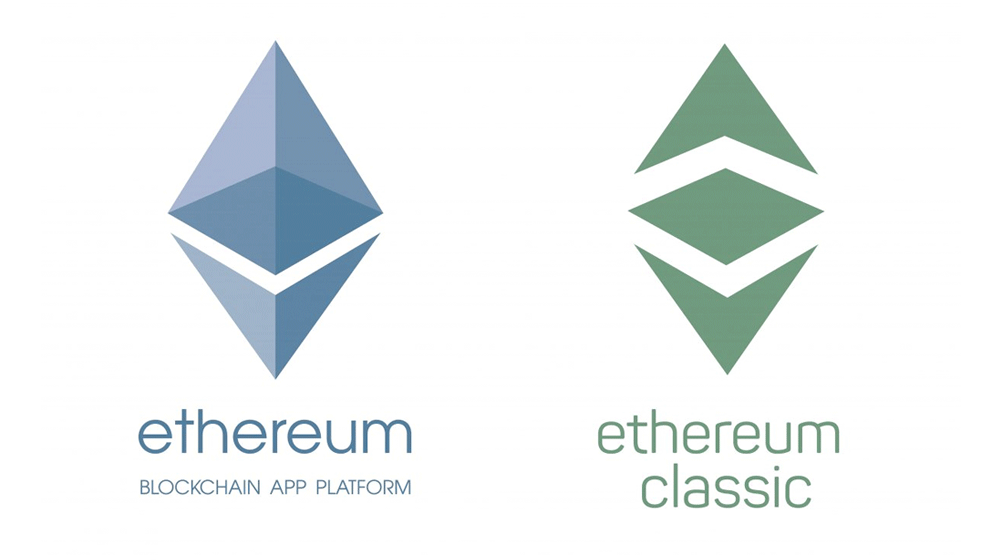 Различия между логотипами двух Ethereum. 