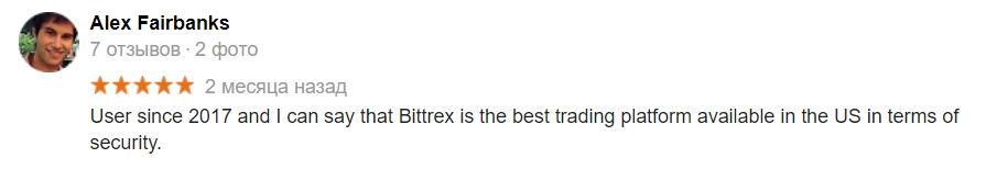 Мнение клиентов о Bittrex